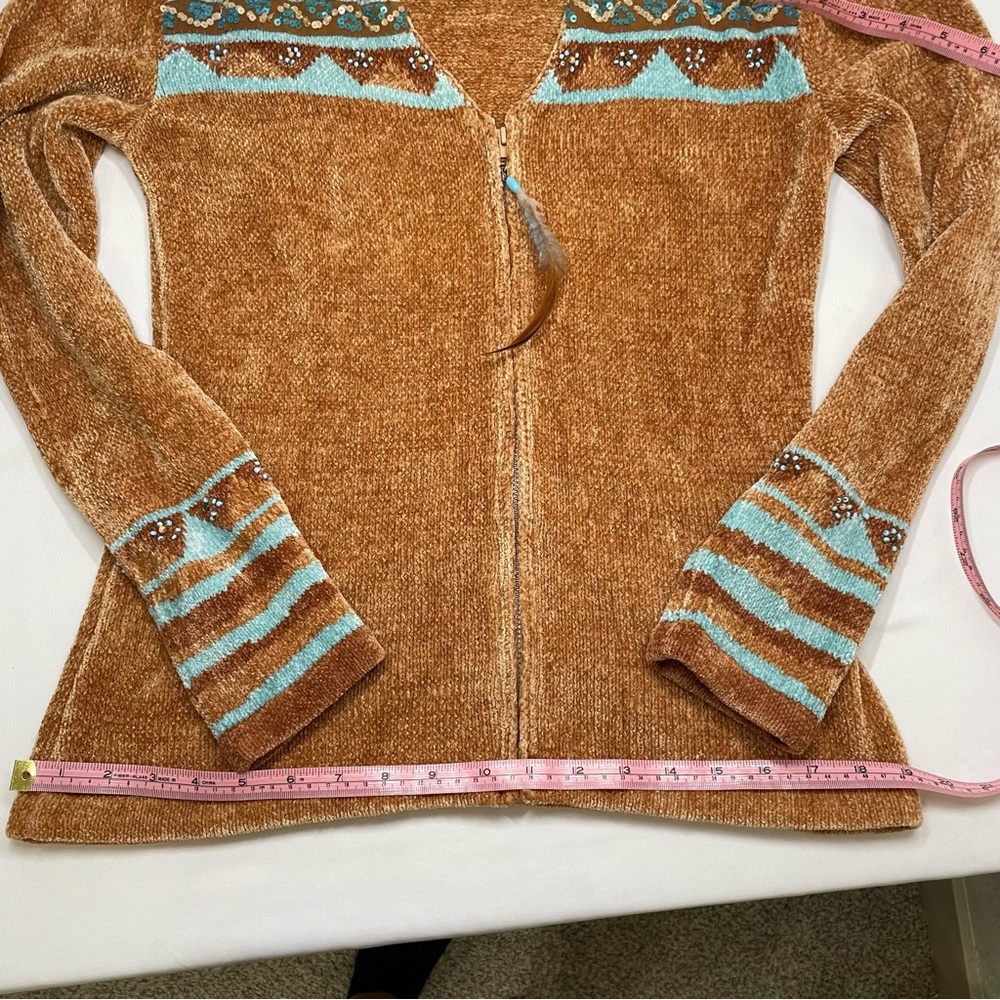Soft Surroundings Chenille Zip Front Sweater - Picture 7 of 8